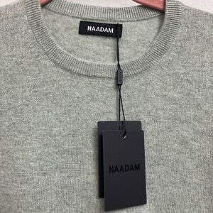 NAADAM Men's Light Gray Crewneck Sweater